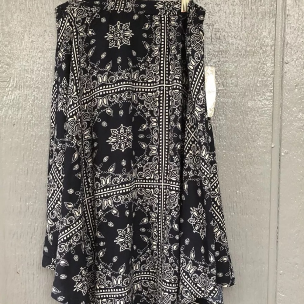 Navy Blue White Skirt Elastic waist Medium